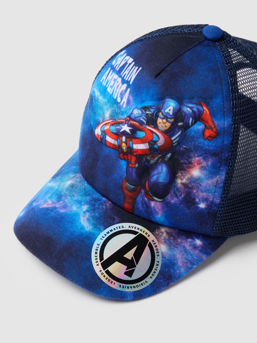 Child's Blue Hat with Captain America Print_2