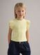 Girls&rsquo; yellow stretch-cotton vest top with ruffles_0