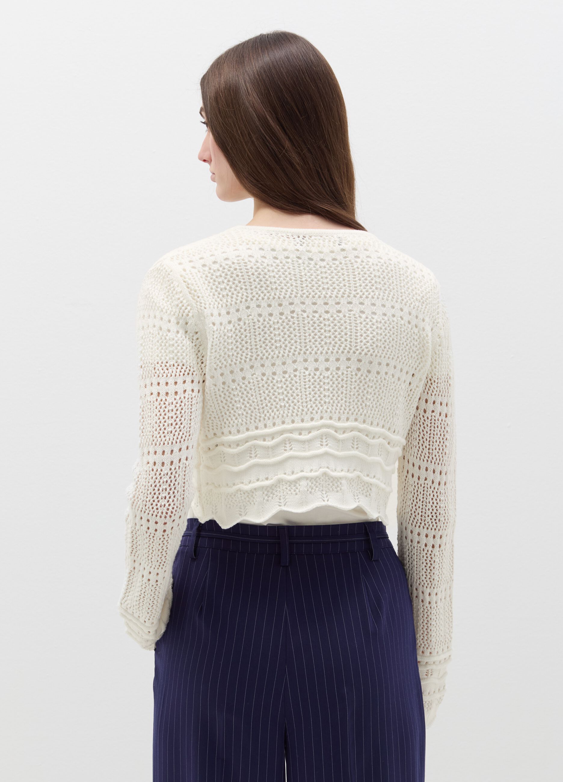 Crochet cardigan with laces