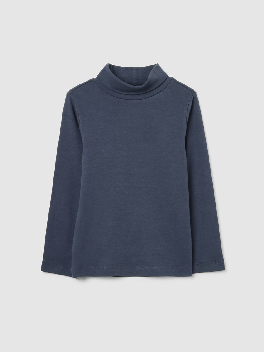 Long sleeve blue cotton shirt_0