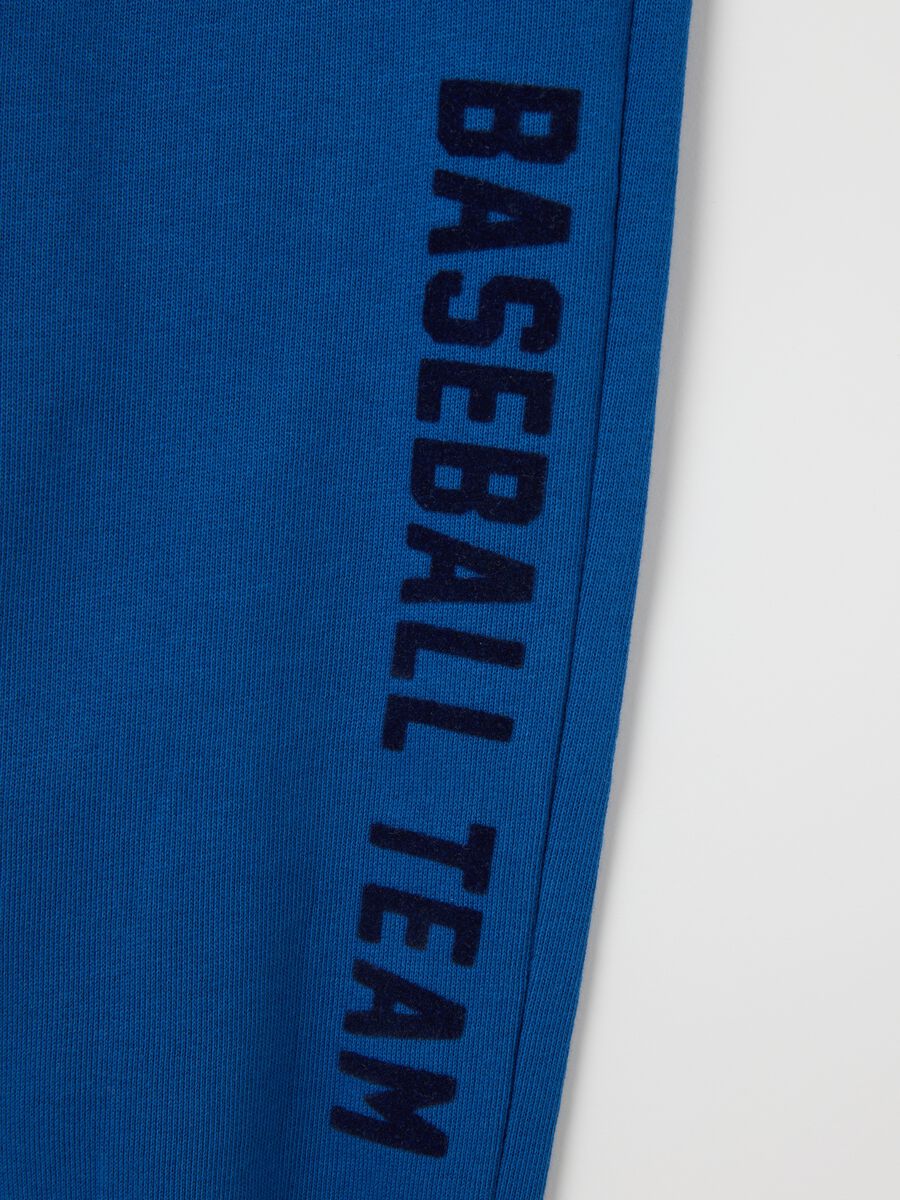 Children's blue regular fit pure cotton trousers_2
