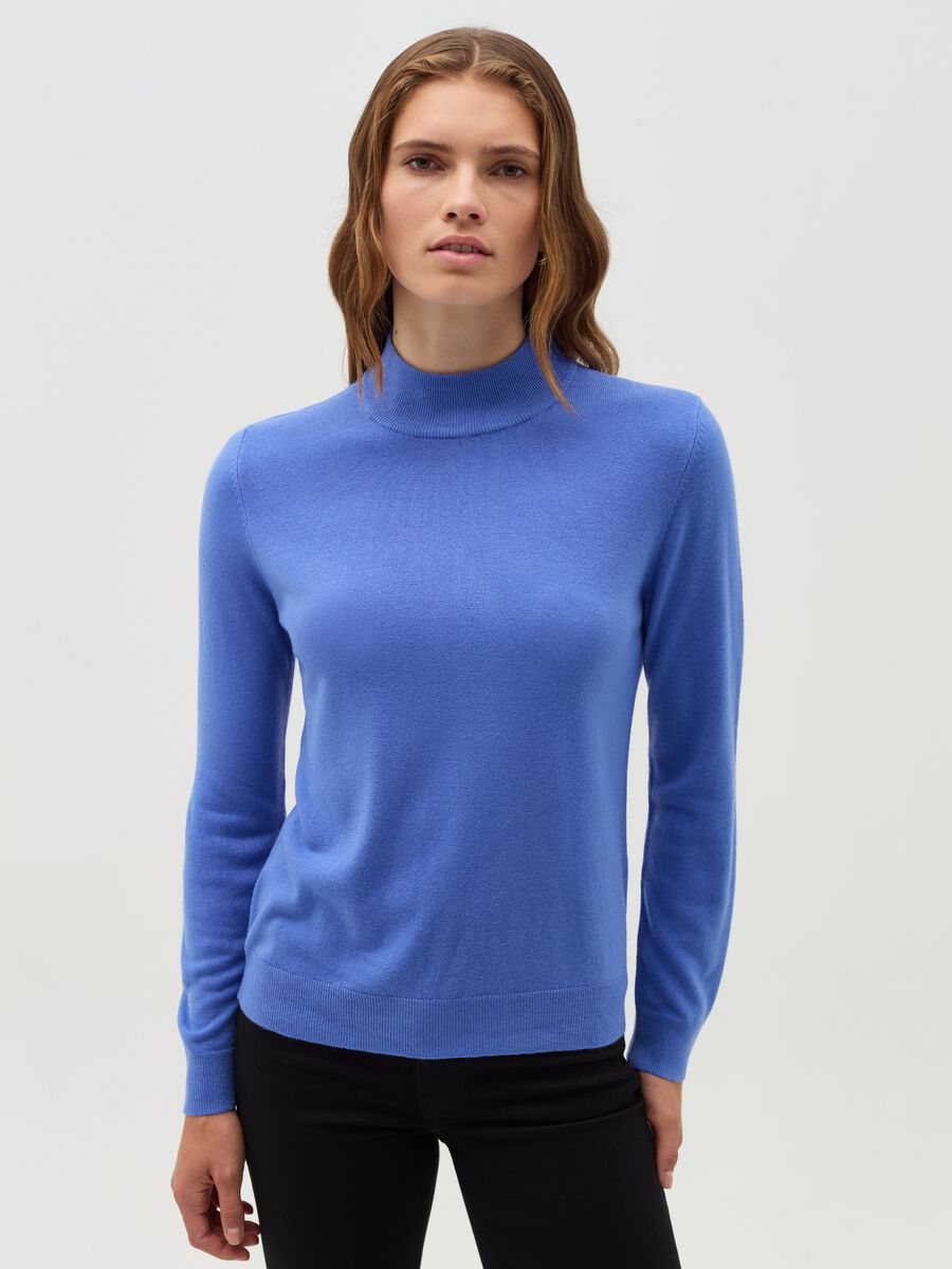 Pullover with mock neck_0