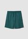 Boys oversized fit green pure cotton cargo shorts_3