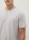 Grey pure cotton regular fit V-neck T-shirt_3