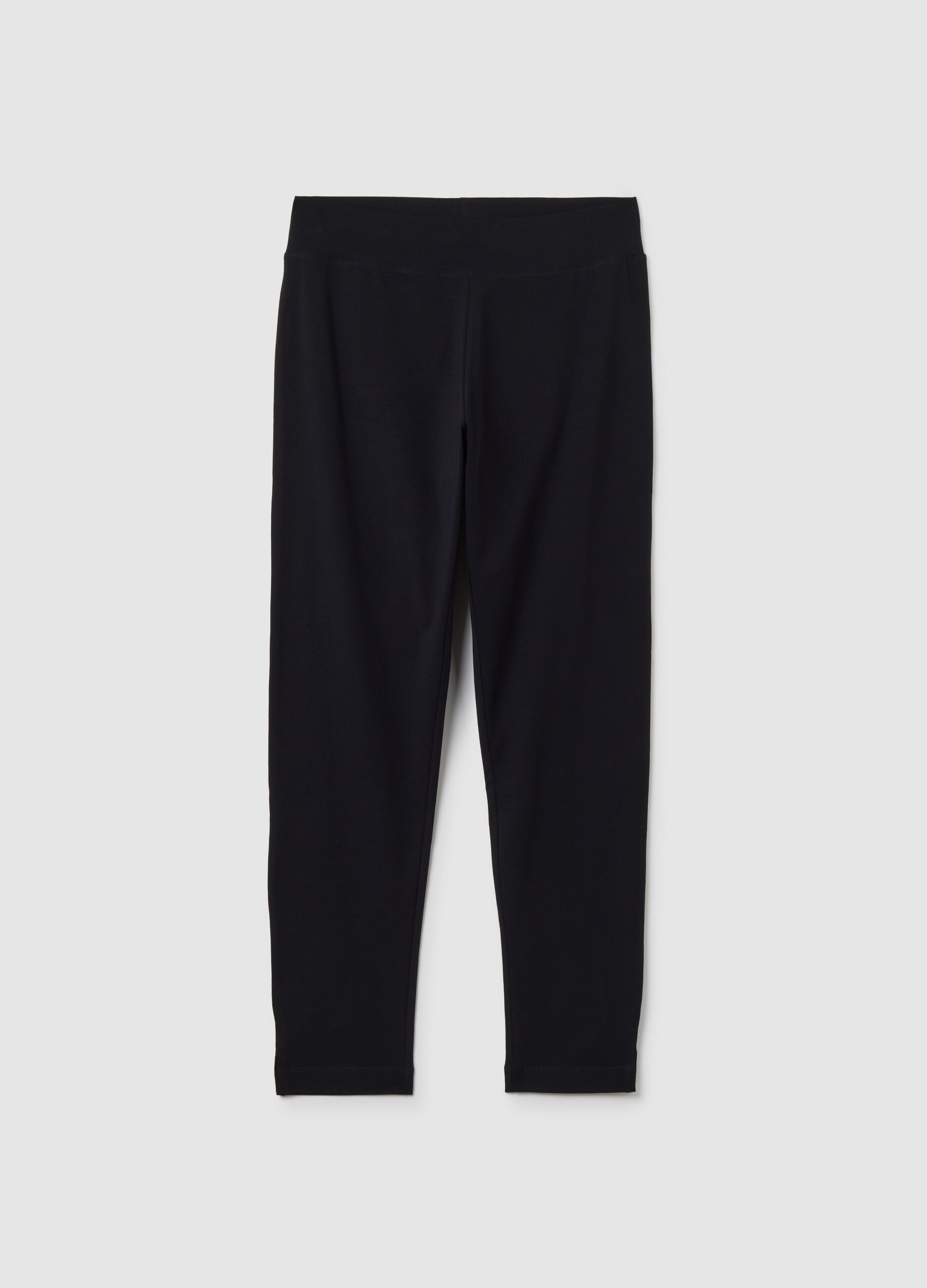 Skinny black stretch cotton leggings