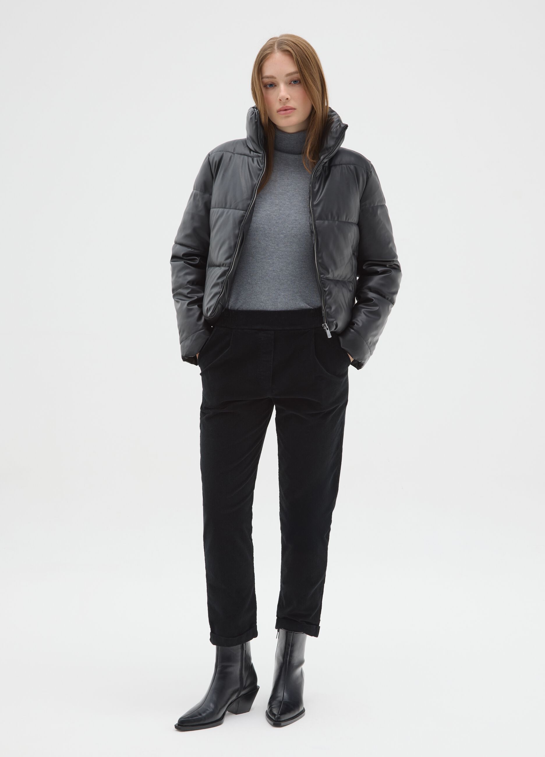 Giacca imbottita nera regular fit