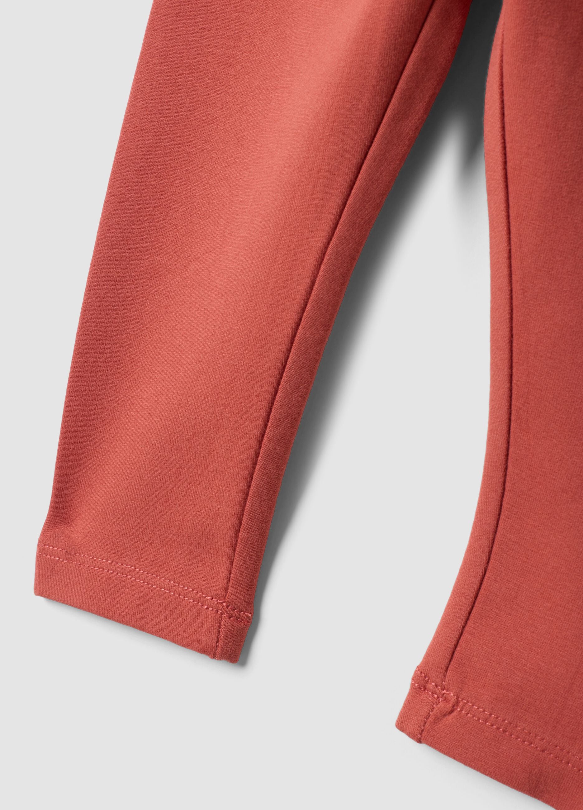 Red regular-fit leggings in stretchy organic cotton