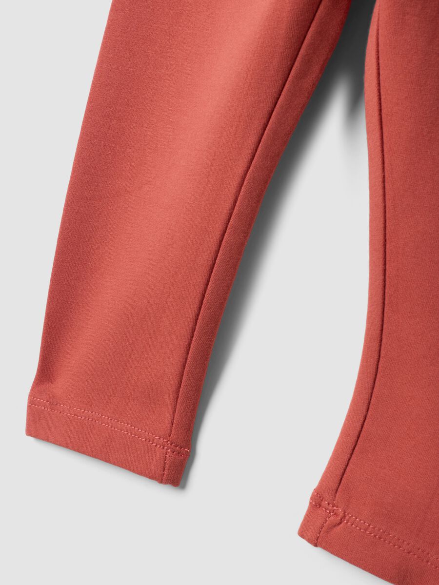 Leggings rossi in cotone organico elasticizzato regular fit_3