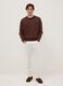 Brown pure cotton crew neck jumper regular fit_0
