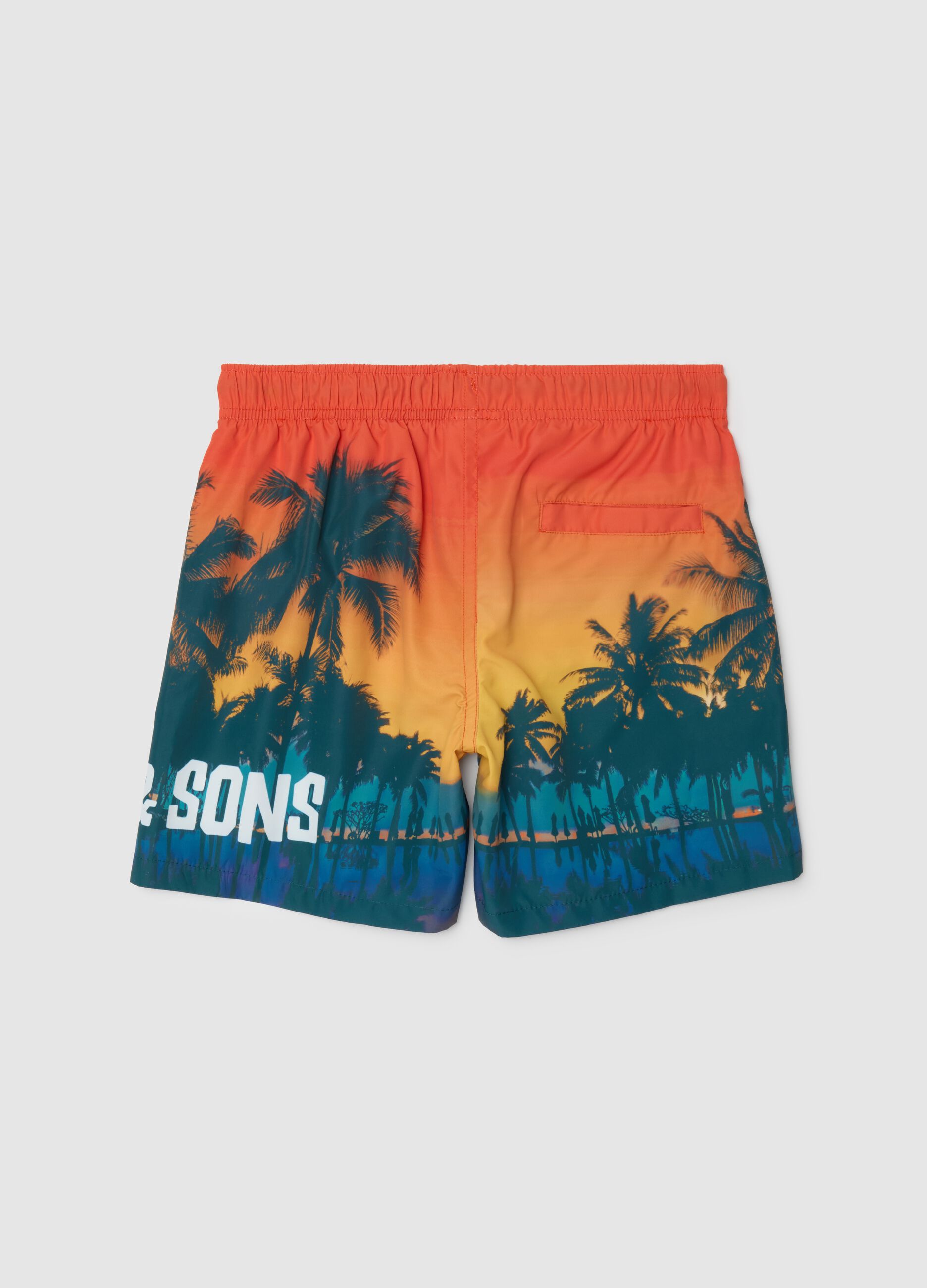 Shorts da mare da ragazzo in tessuto multicolor regular fit
