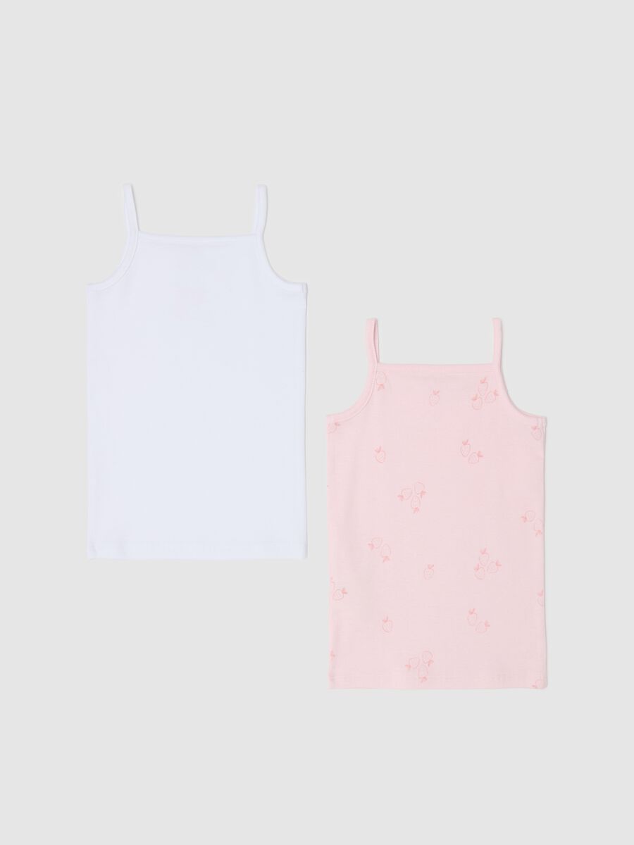 Two-pack vests in cotton with bow and print_1
