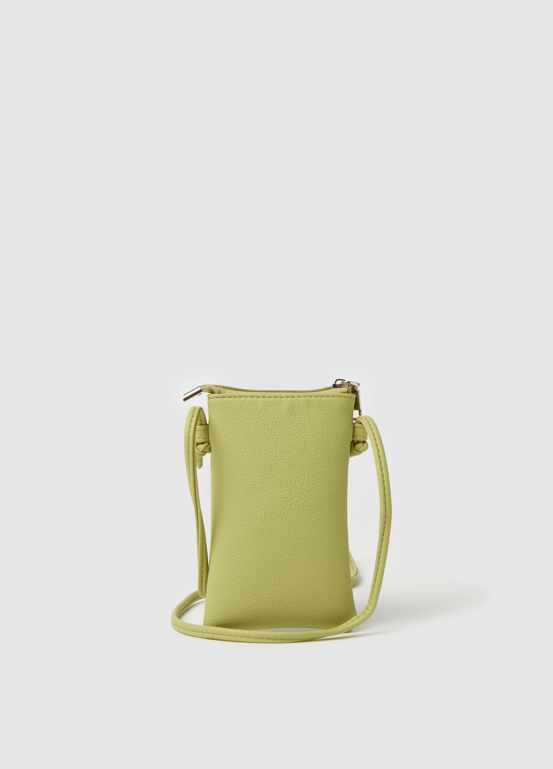 Green mobile phone holder with shoulder strap