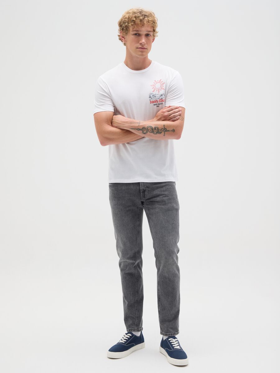Men's pure cotton white t-shirt regular fit_1