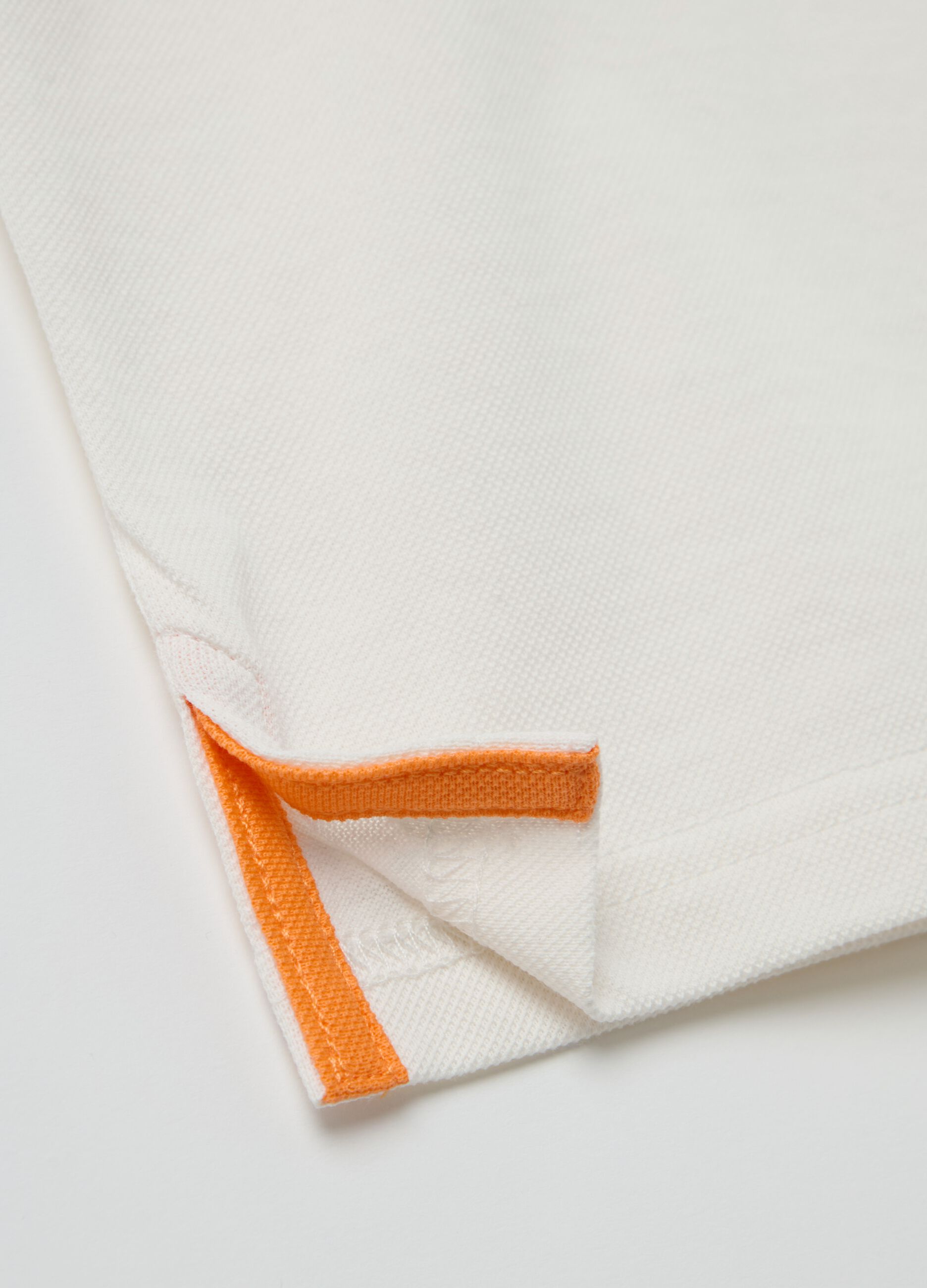 Pique polo shirt with logo print