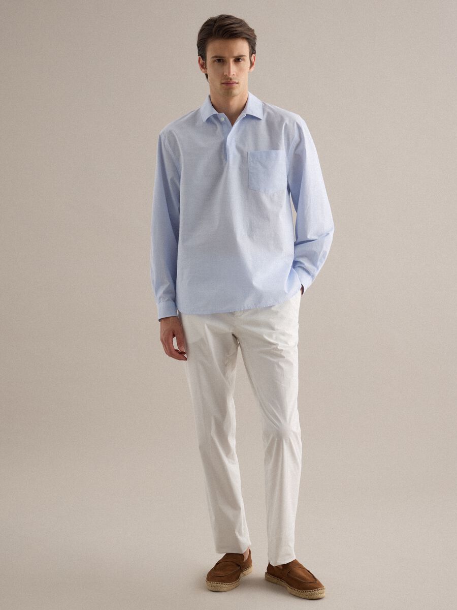 Camicia a maniche corte in puro cotone a righe multicolor regular fit_2