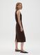 Brown slim fit stretchy fabric dress_1