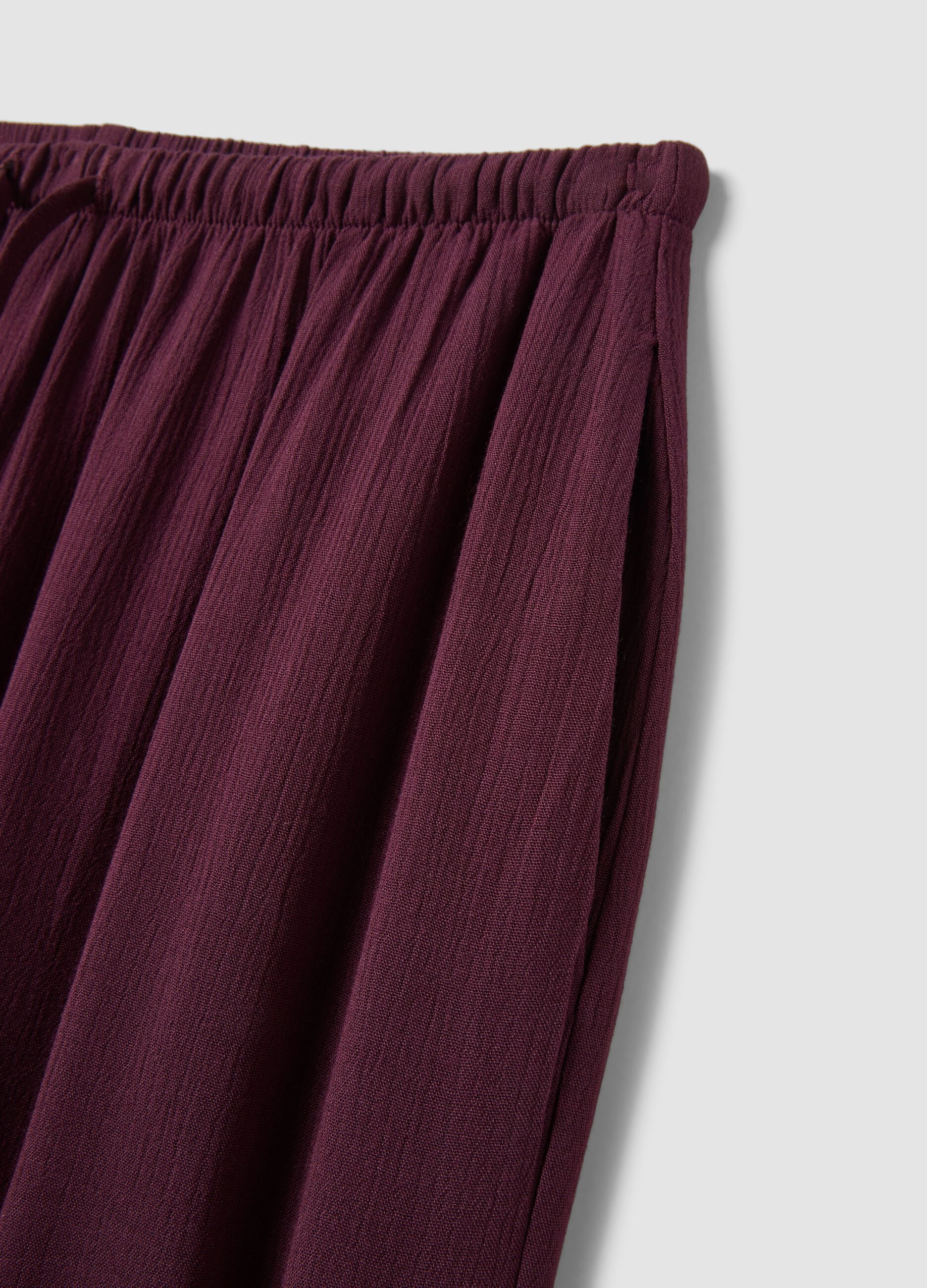Purple palazzo trousers in pure viscose