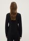 T-shirt nera a maniche lunghe in puro cotone regular fit_2