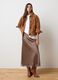 Brown satin skirt with lace and regular fit_0