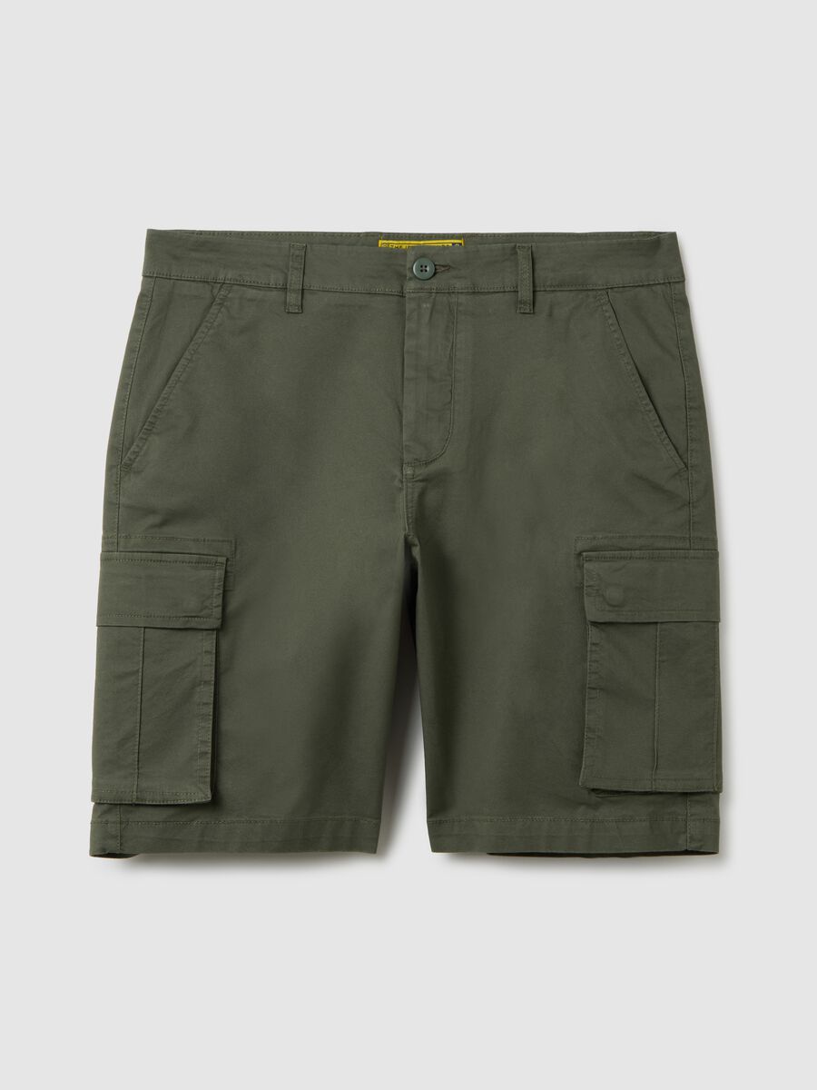 Men's Green Stretch Cotton Regular Fit Shorts_0