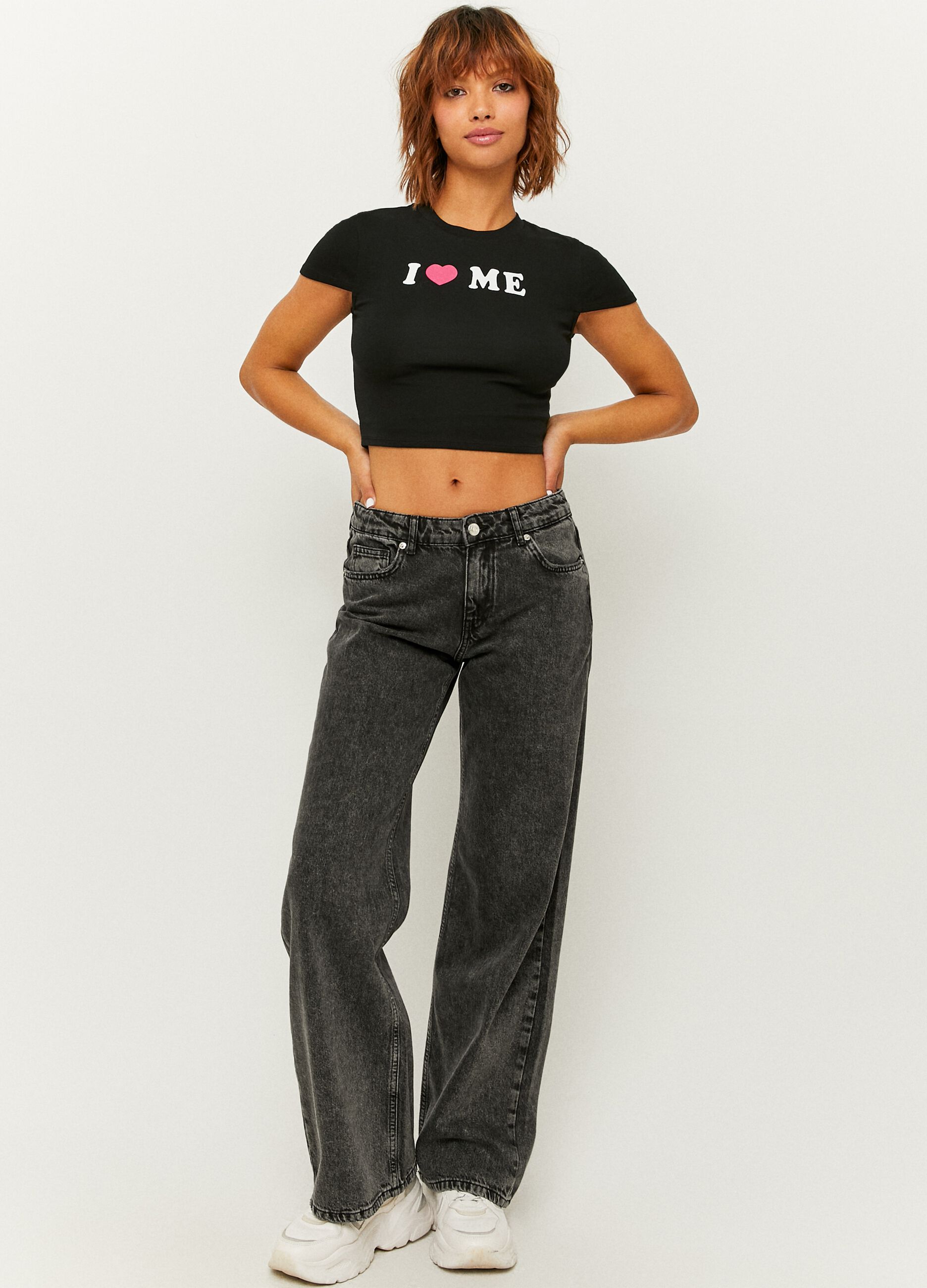 T-shirt crop elasticizzata_0