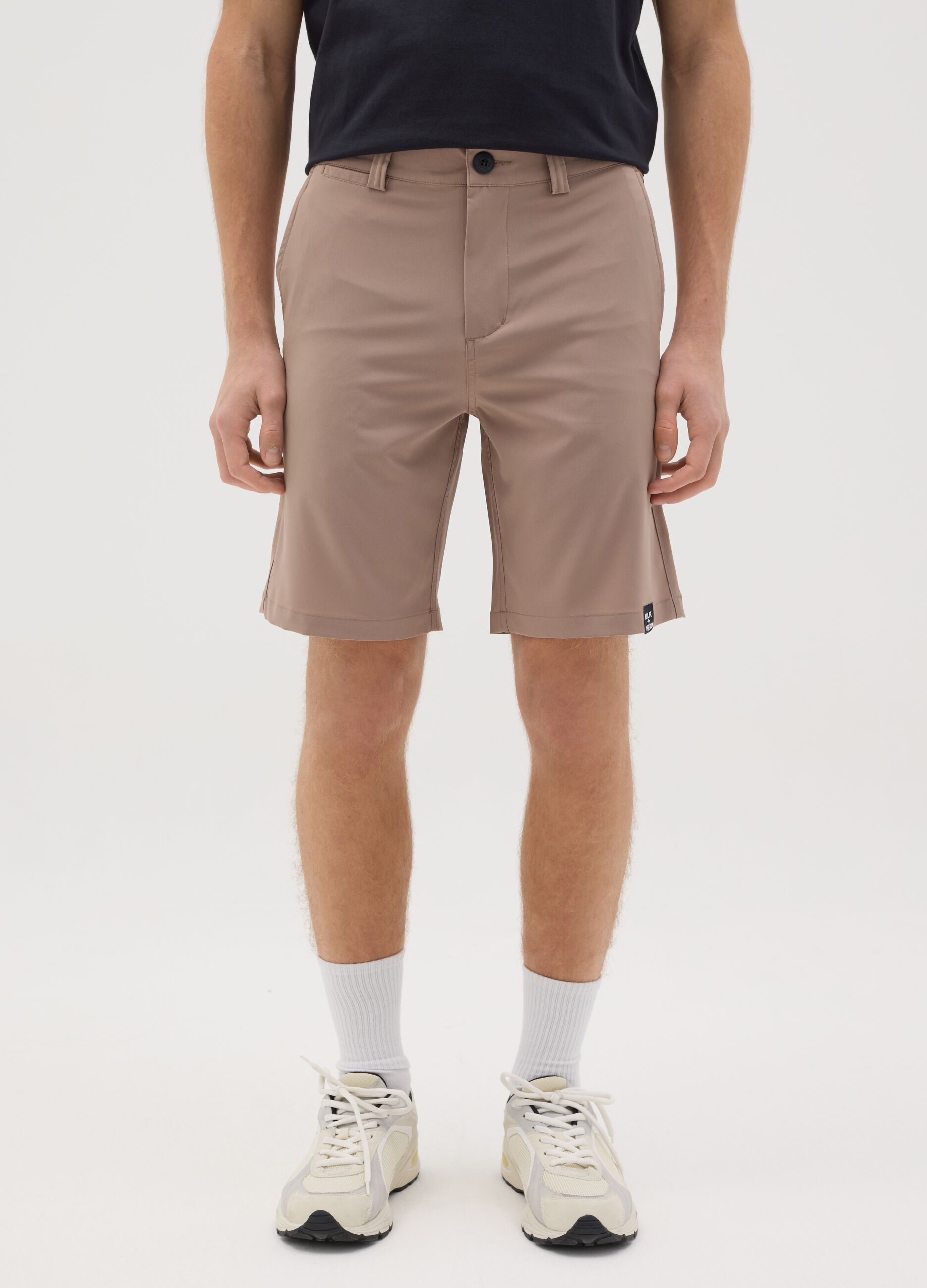 Beige Stretch Fabric Boxer Shorts Milk+Hero