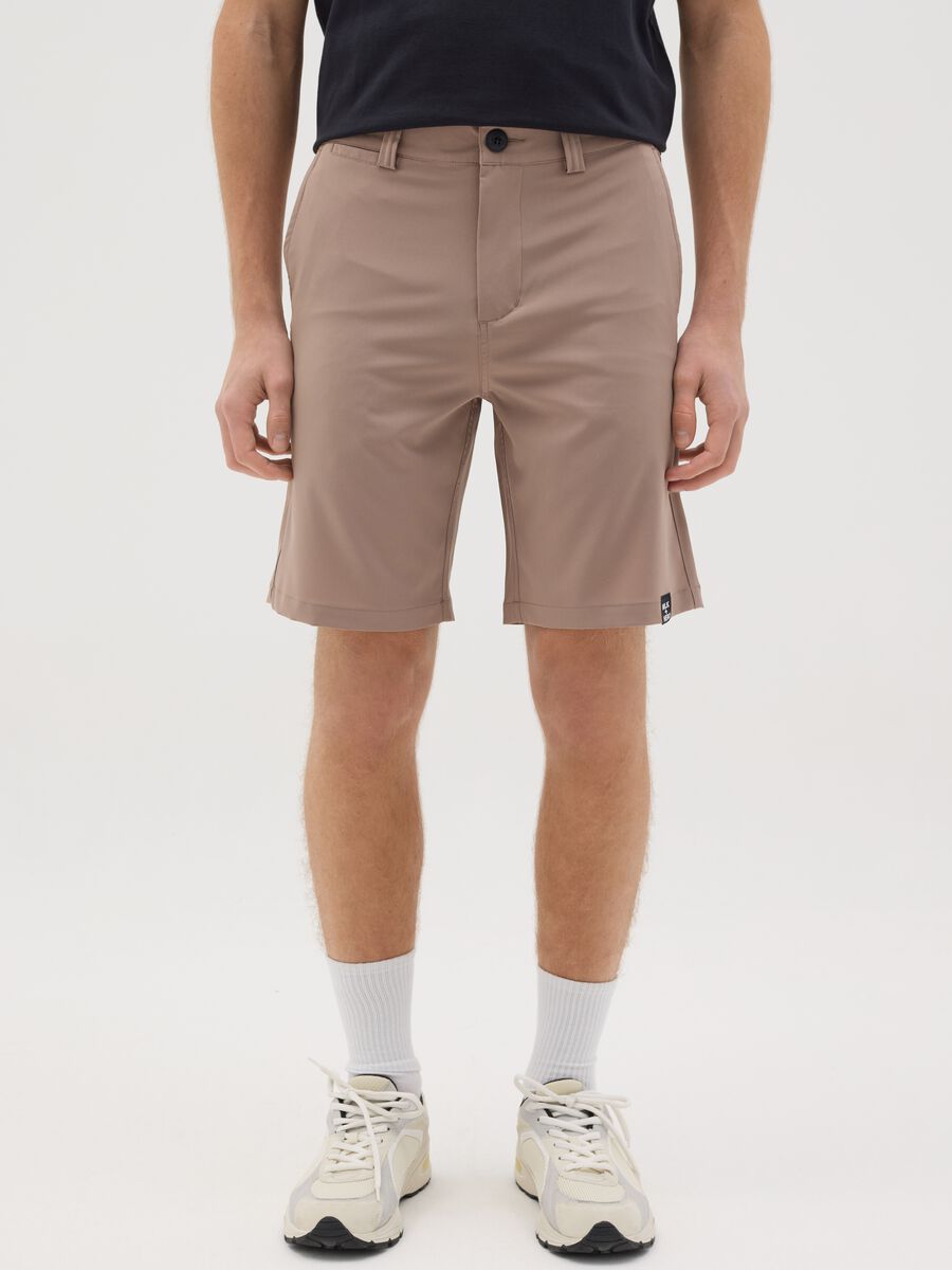 Beige Stretch Fabric Boxer Shorts Milk+Hero_1