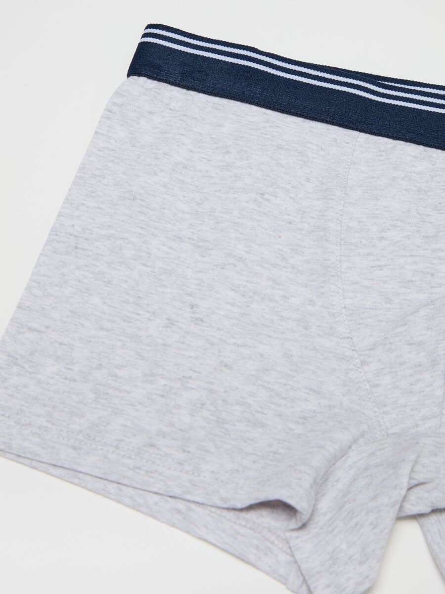 Boxer in cotone stretch con dettaglio a righe _2