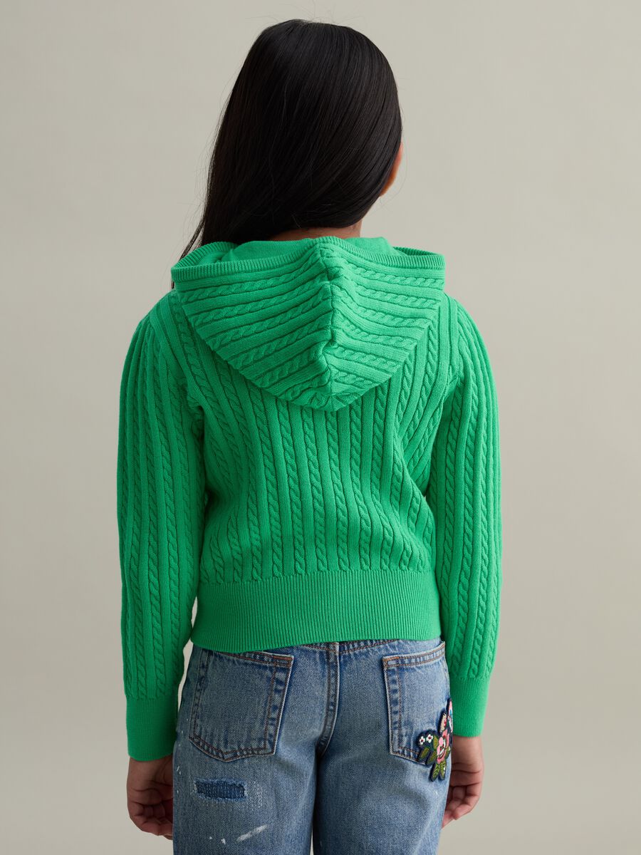 Cable-knit full-zip cardigan with hood_1