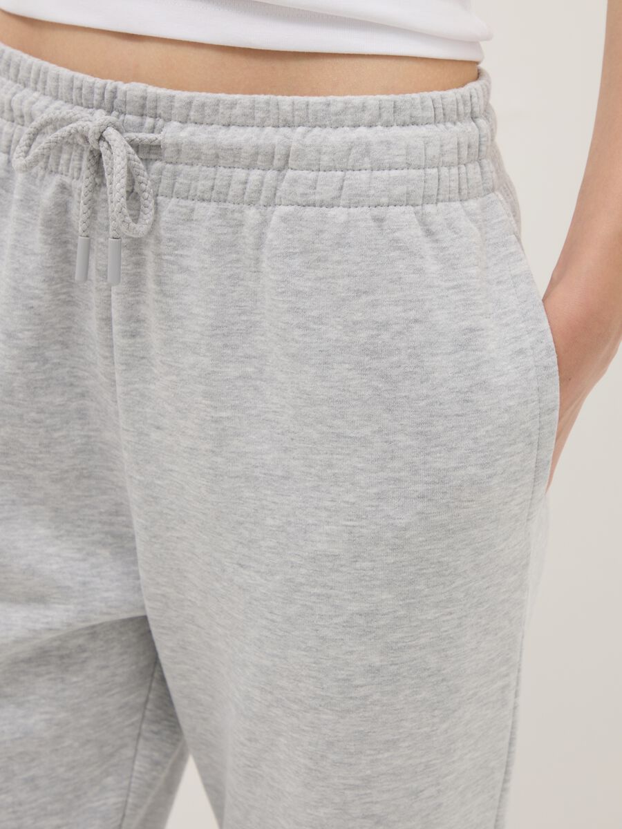 Pantaloni jogger in misto cotone grigi regular fit_3