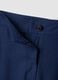 Straight blue regular fit viscose and linen blend chino trousers_5