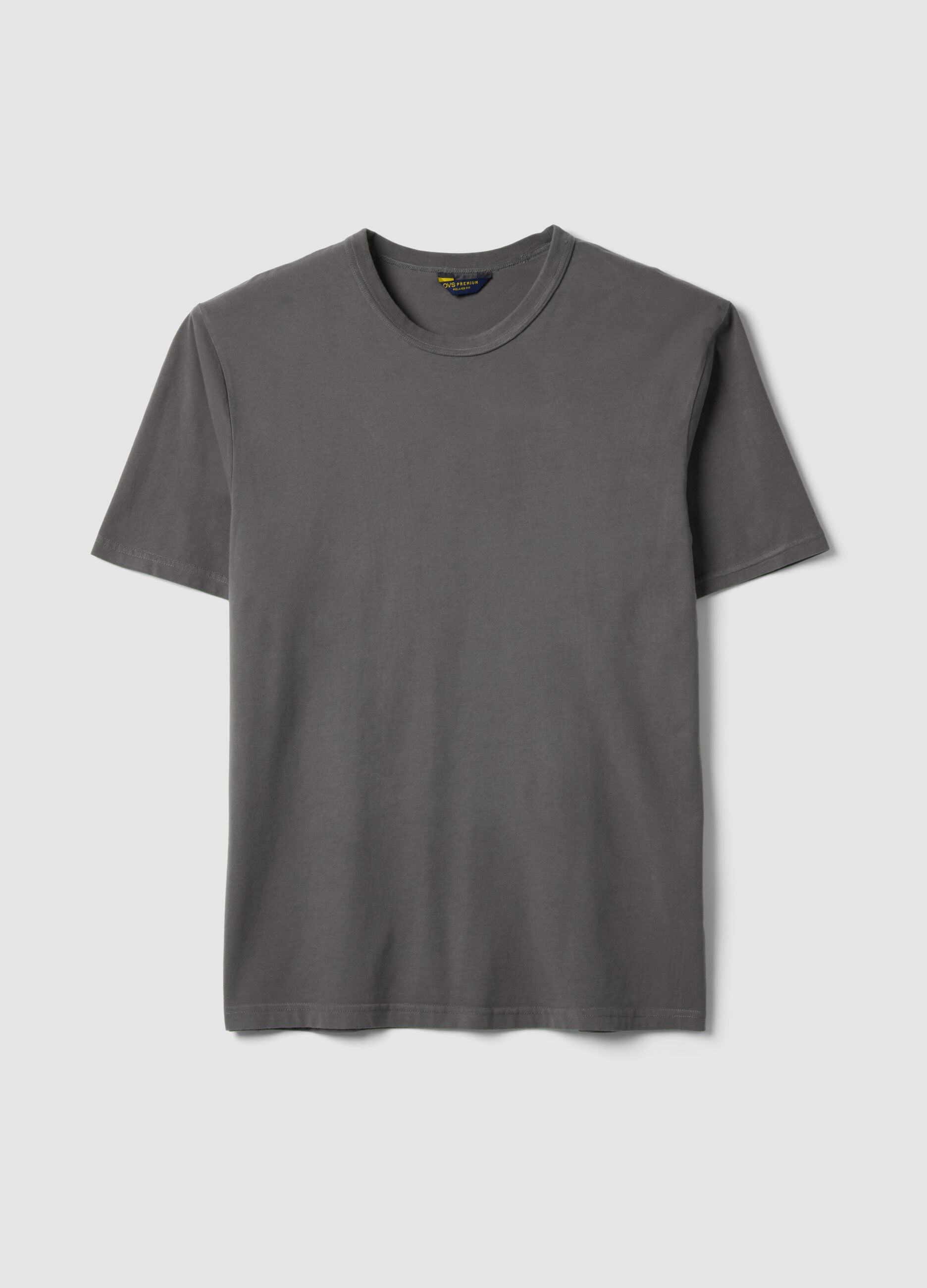 Grey pure cotton relaxed fit T-shirt