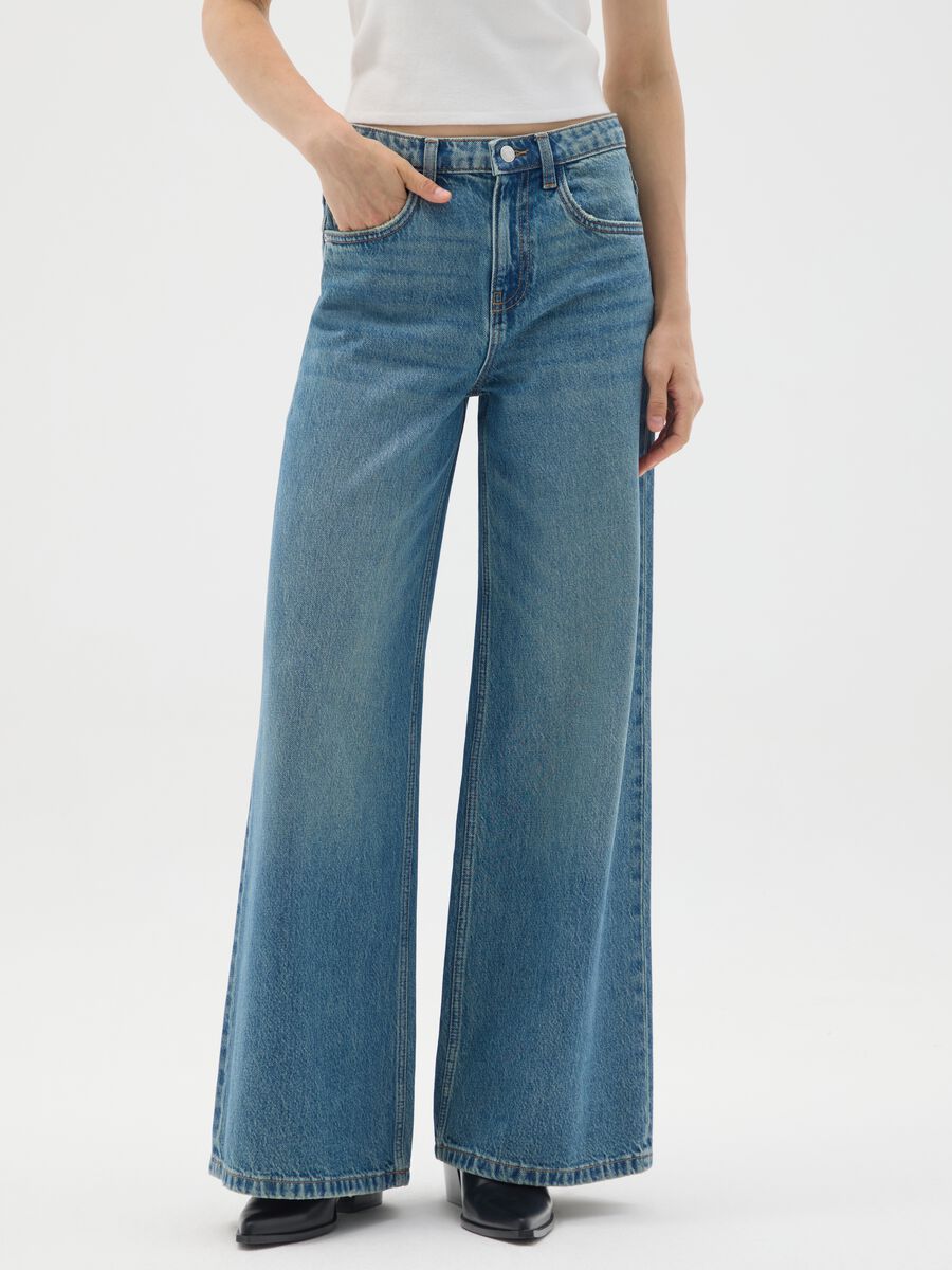 Wide Leg Denim Jeans_1