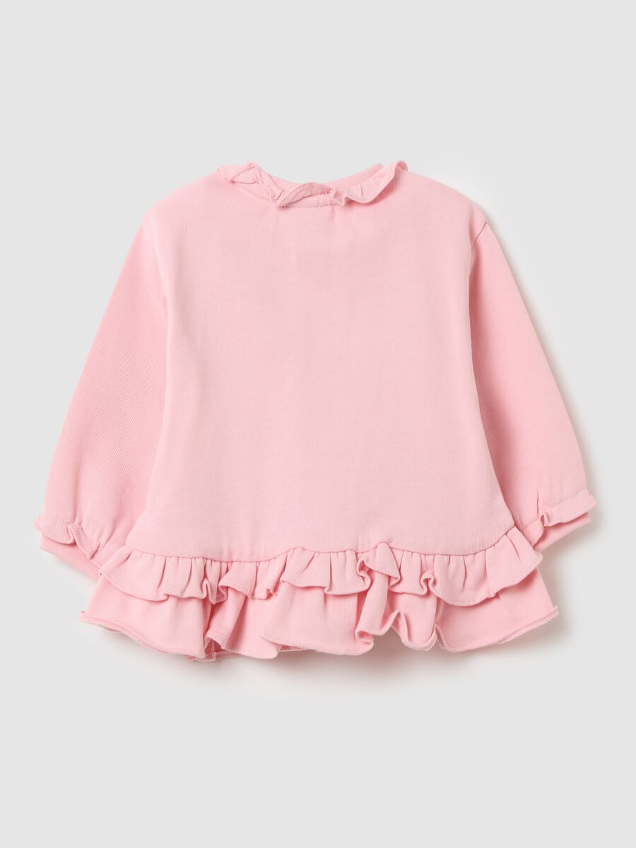 Full-zip in French Terry with embroidered flowers_1