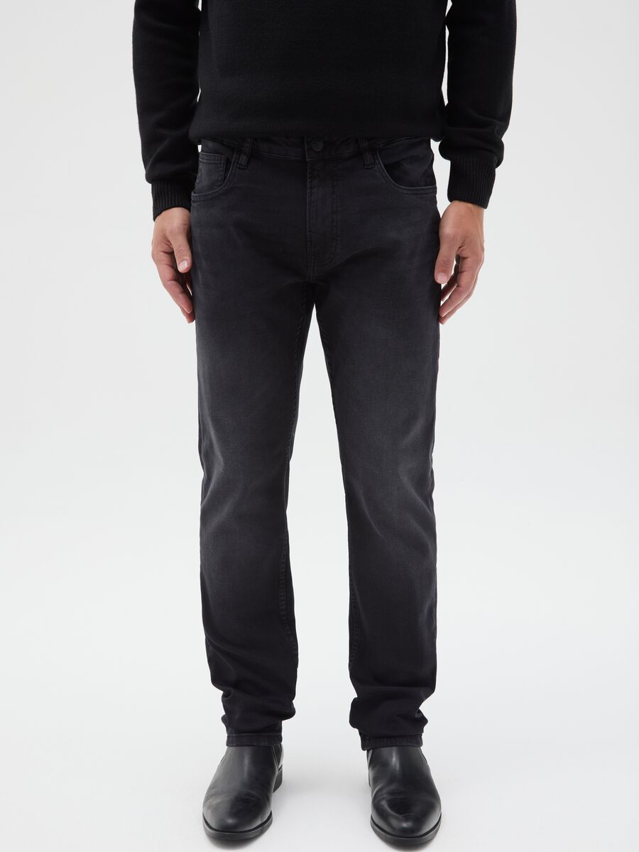 Black Slim Fit Denim Jeans_1