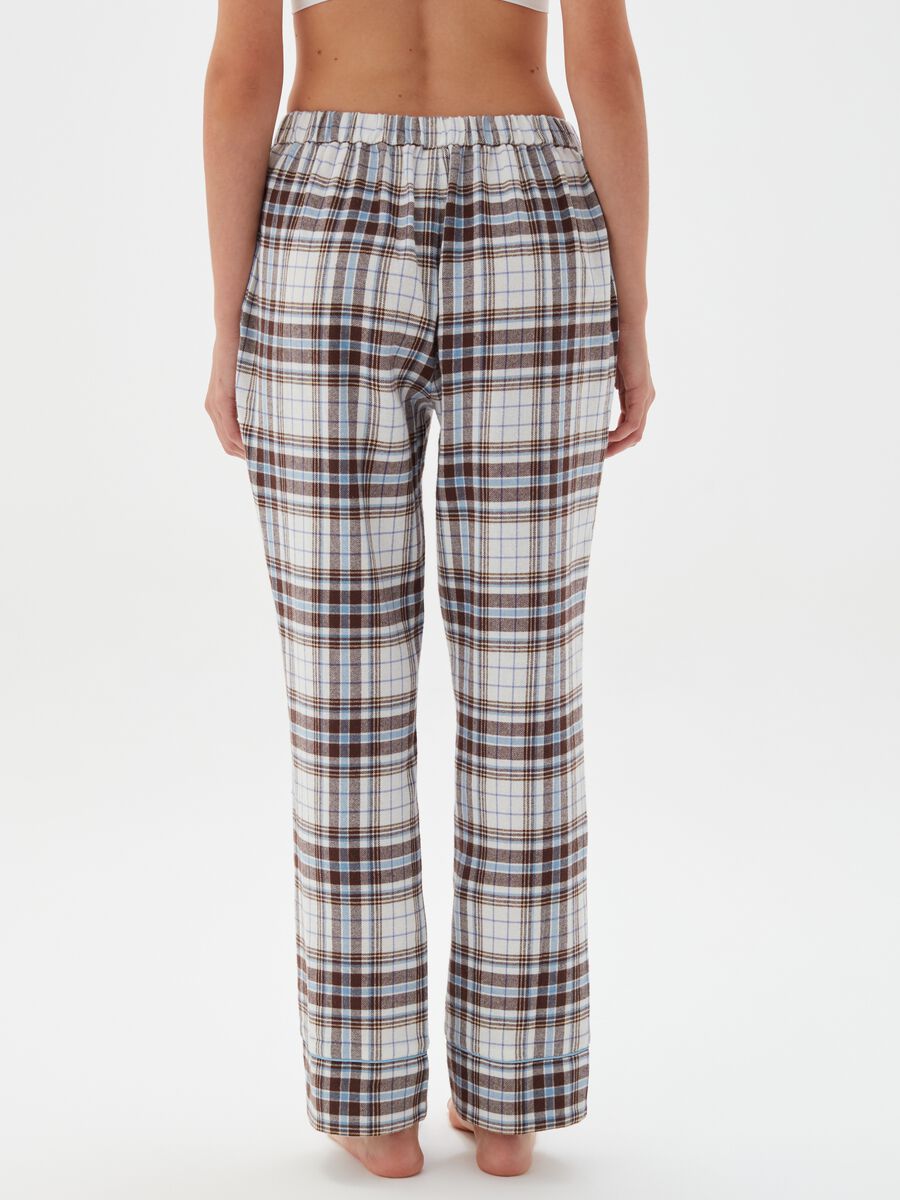Pantalone pigiama in flanella check con lurex_2
