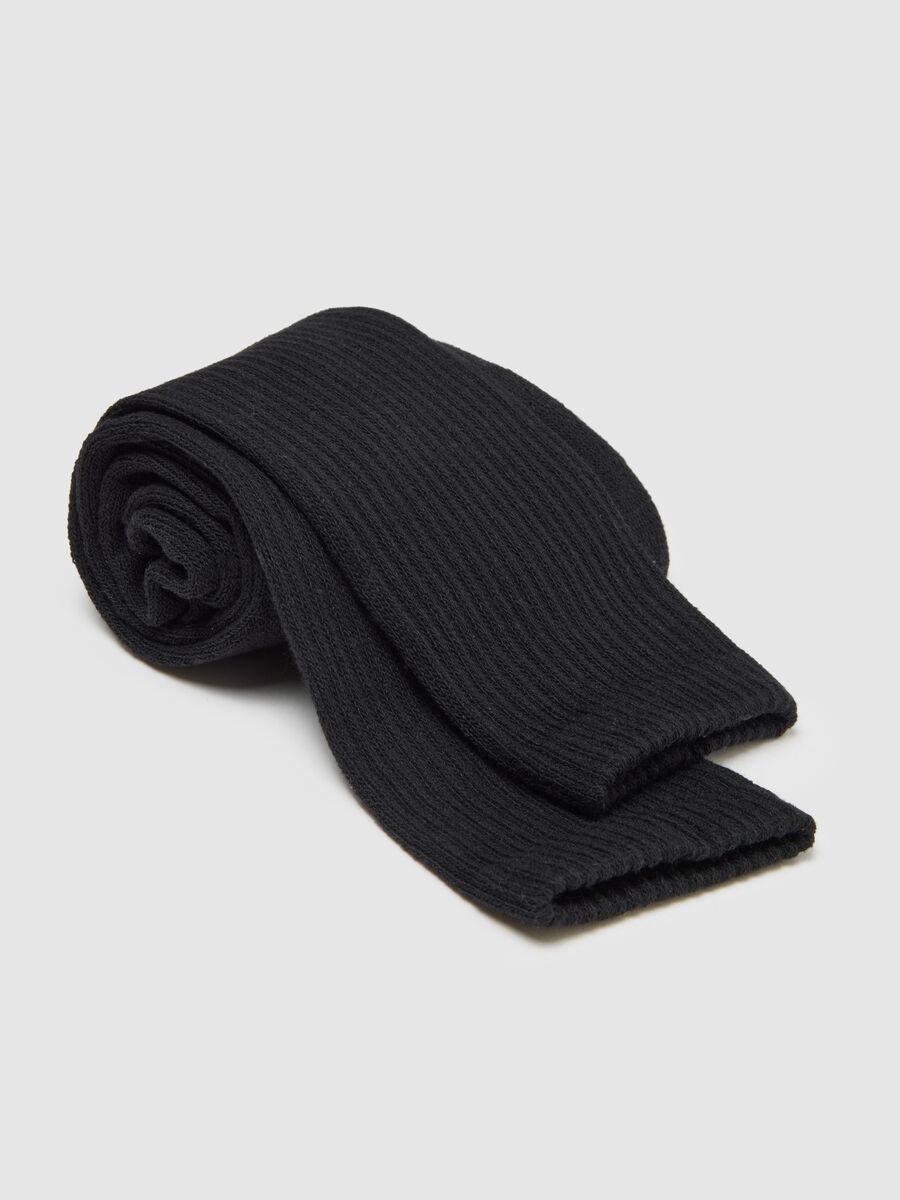 Set of black cotton-blend long socks tripack_2