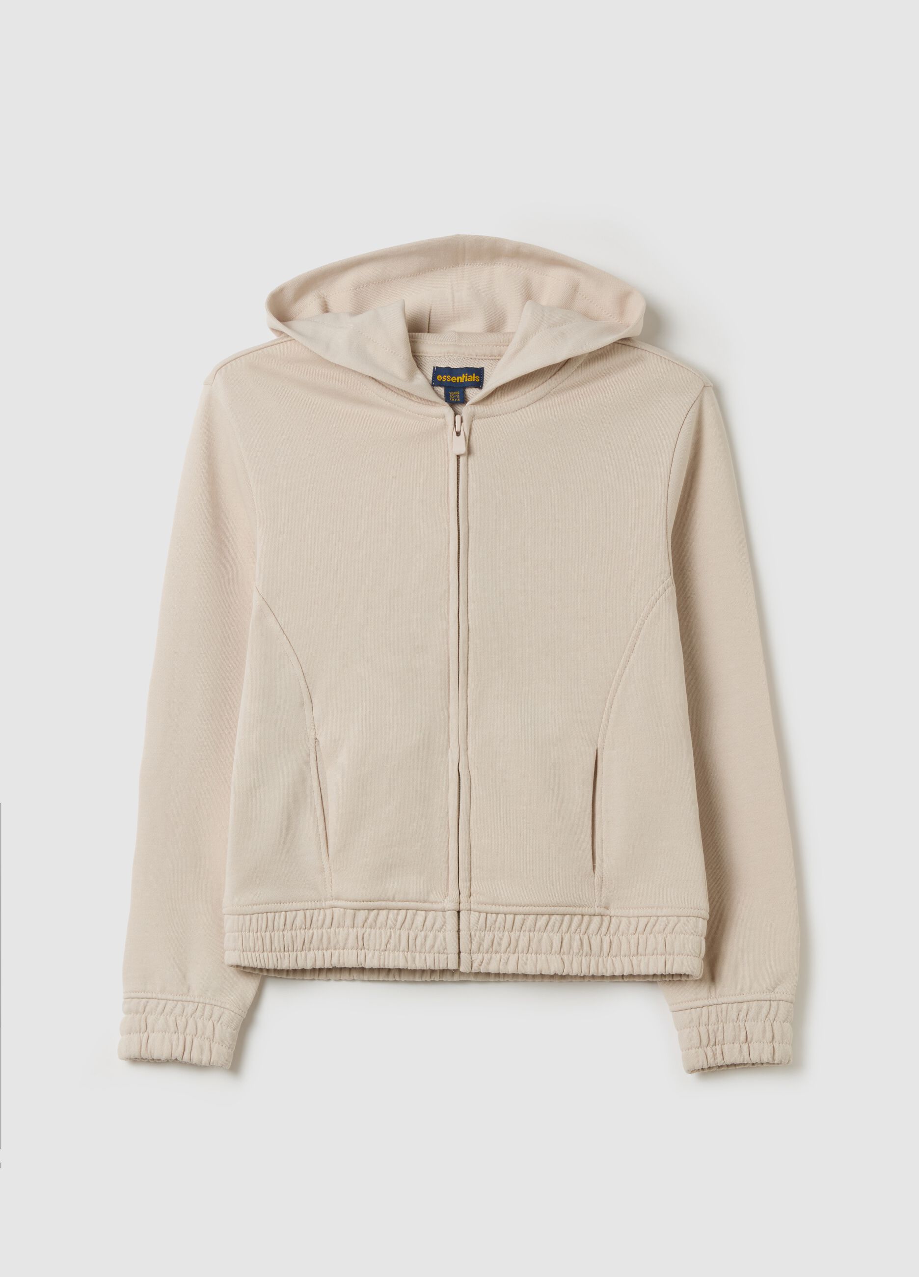 Full-zip Essential in French Terry con cappuccio 
