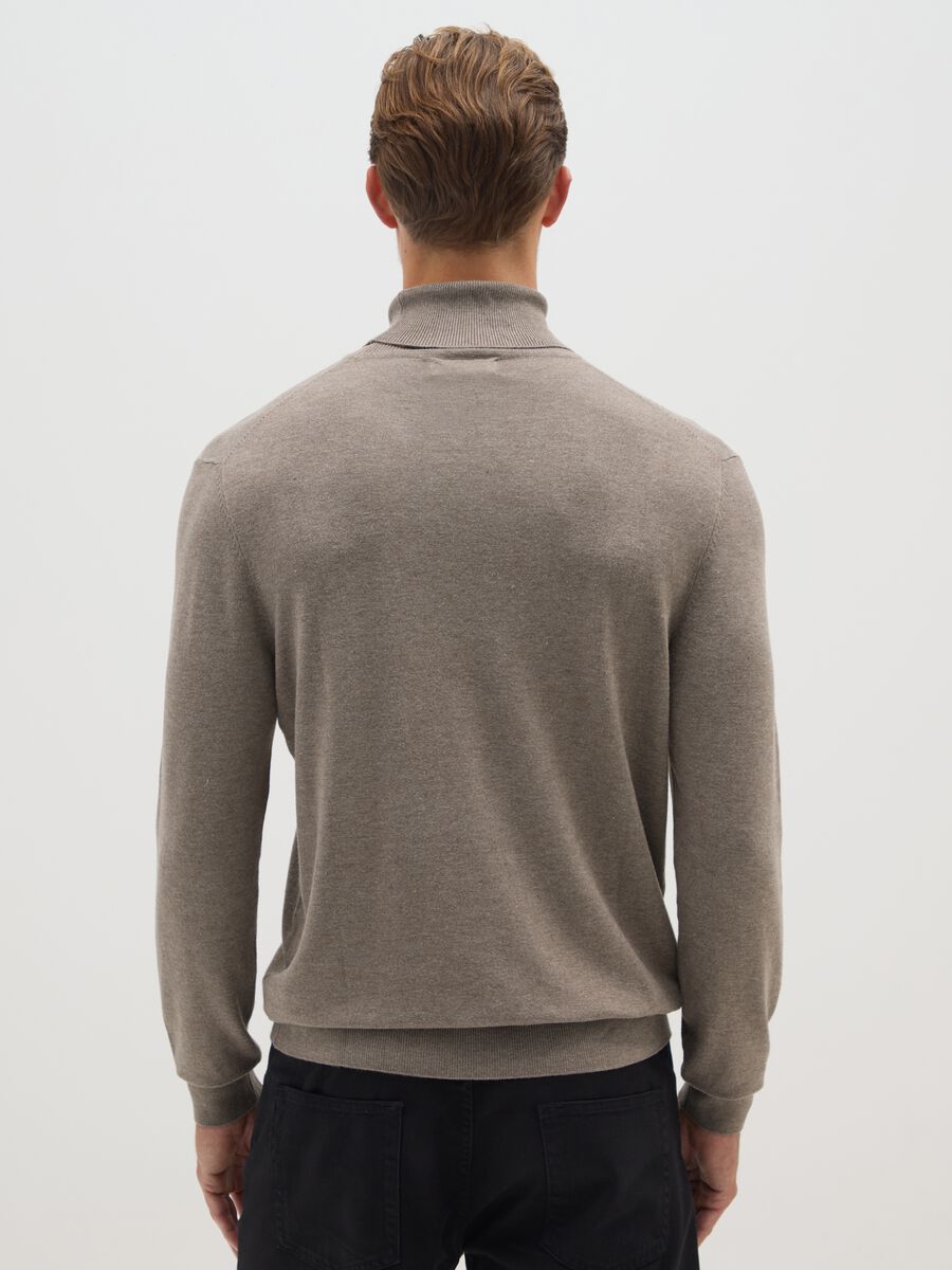 Beige regular fit turtleneck_2