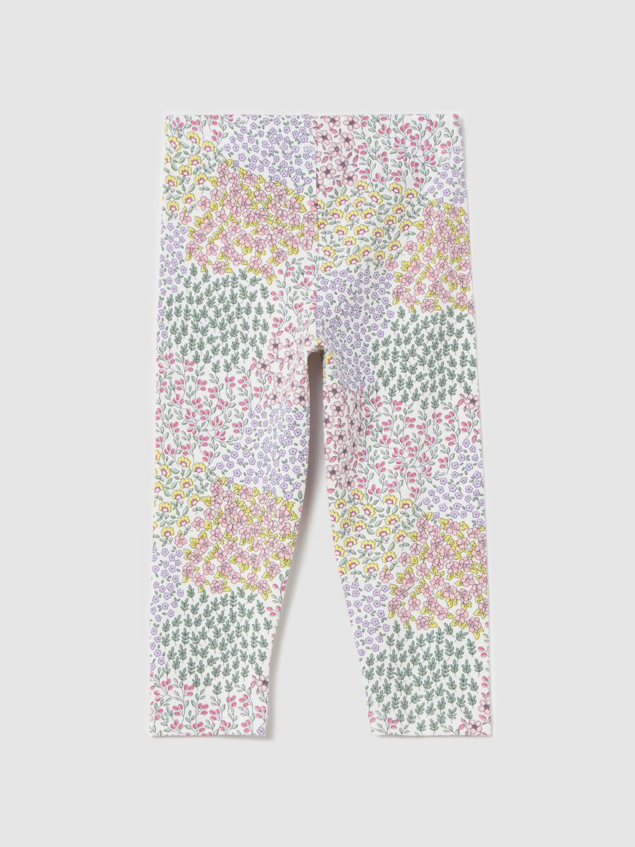 Floral leggings in stretch cotton_1
