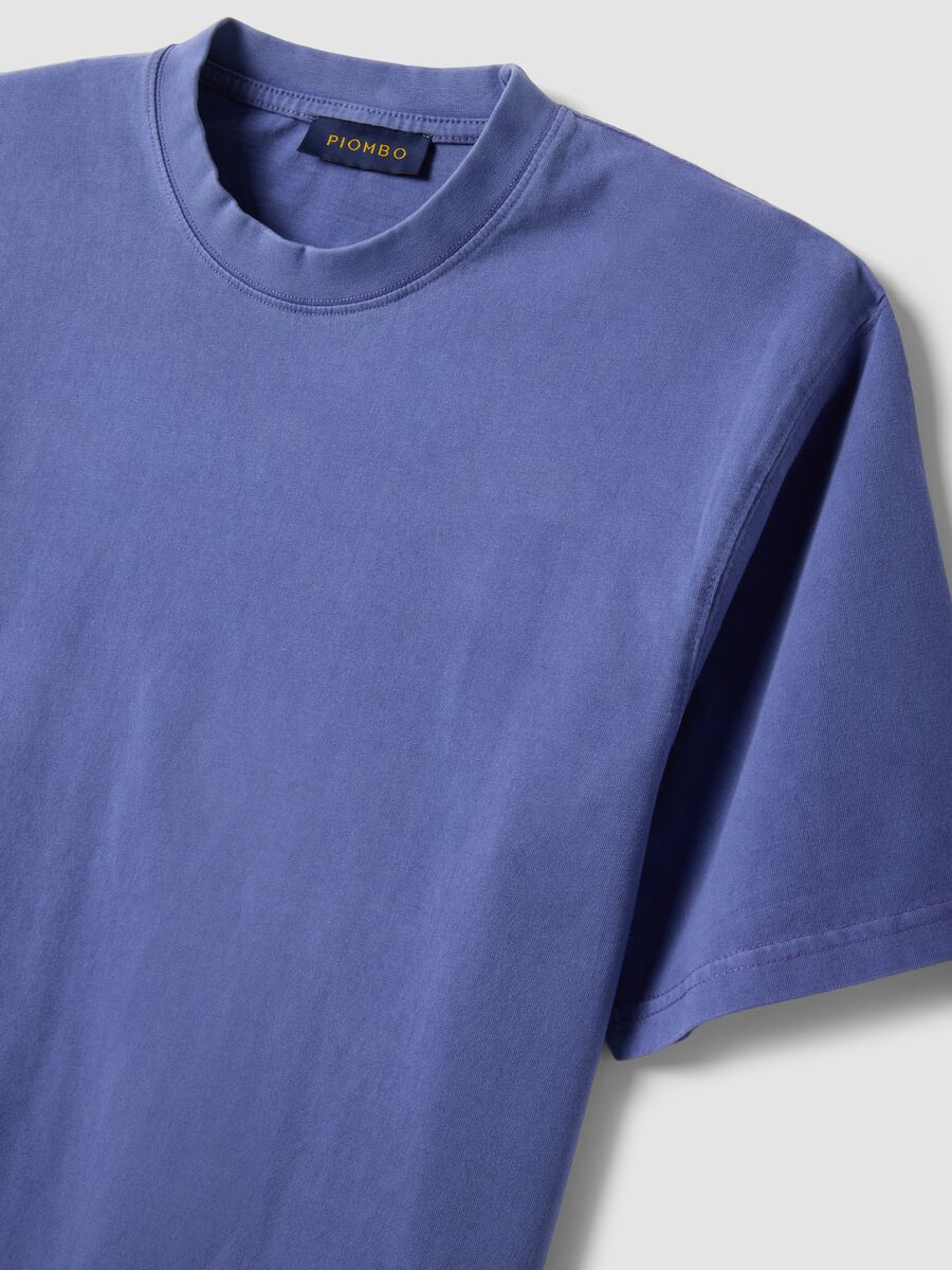 Blue pure cotton T-shirt with relaxed fit_5
