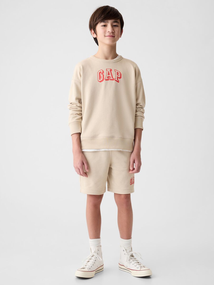 Sweatshirt with round neck and logo print_0