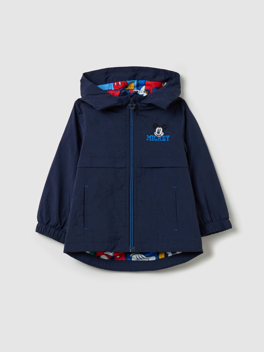 Caban jacket with hood and Mickey Mouse print_0