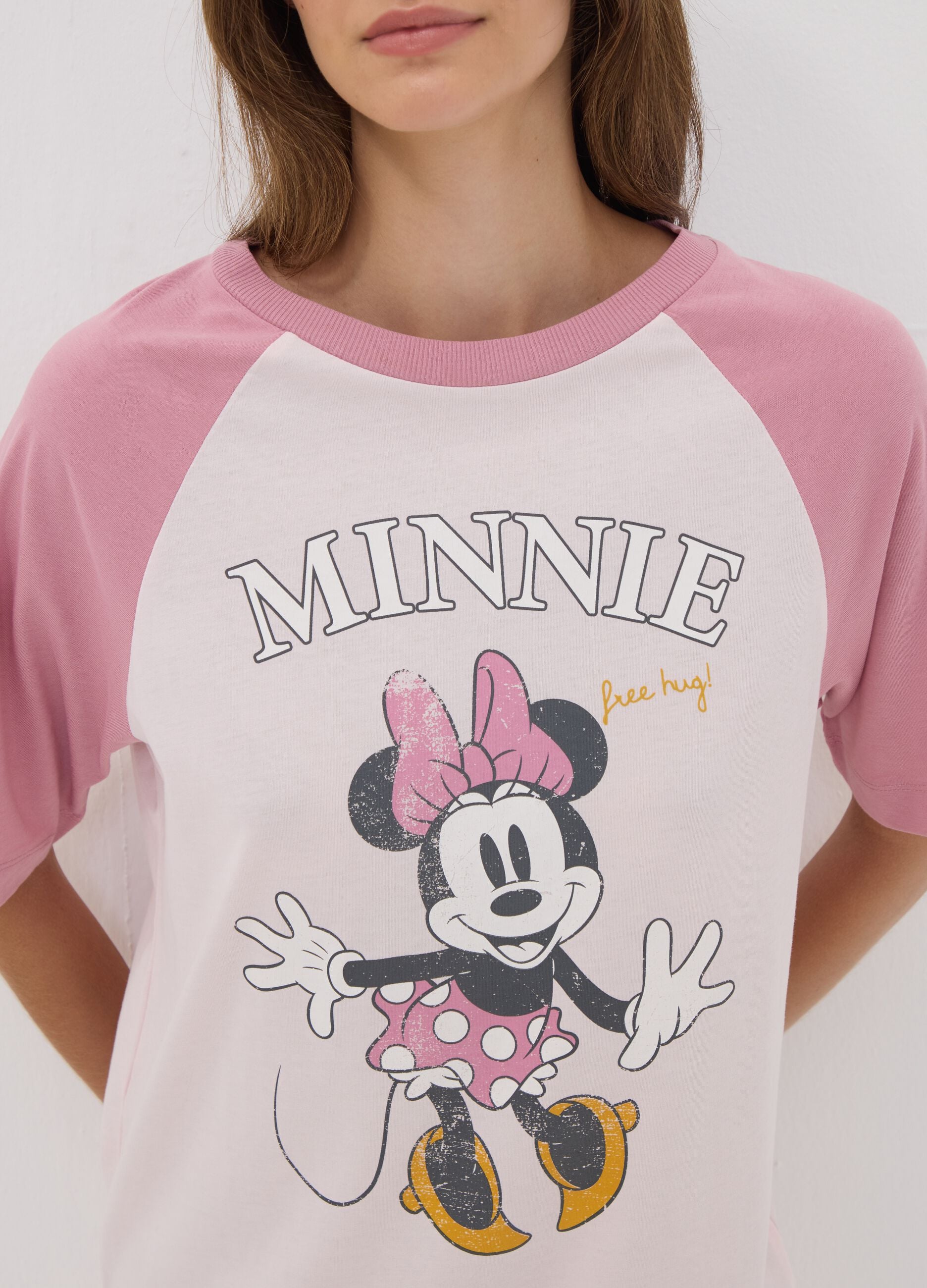 Pink pure organic cotton nightshirt with Minnie print