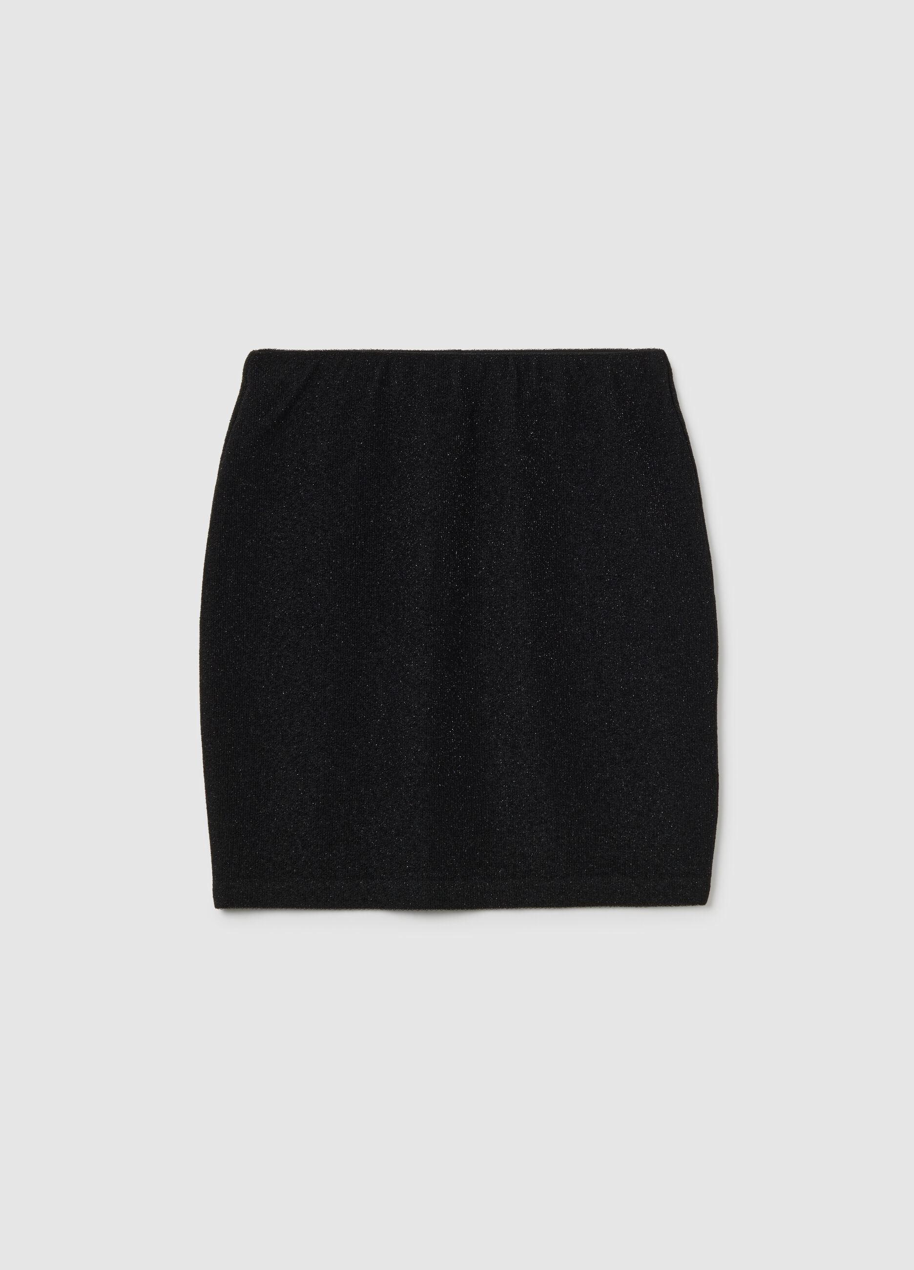 Gonna mini da donna in misto viscosa nera