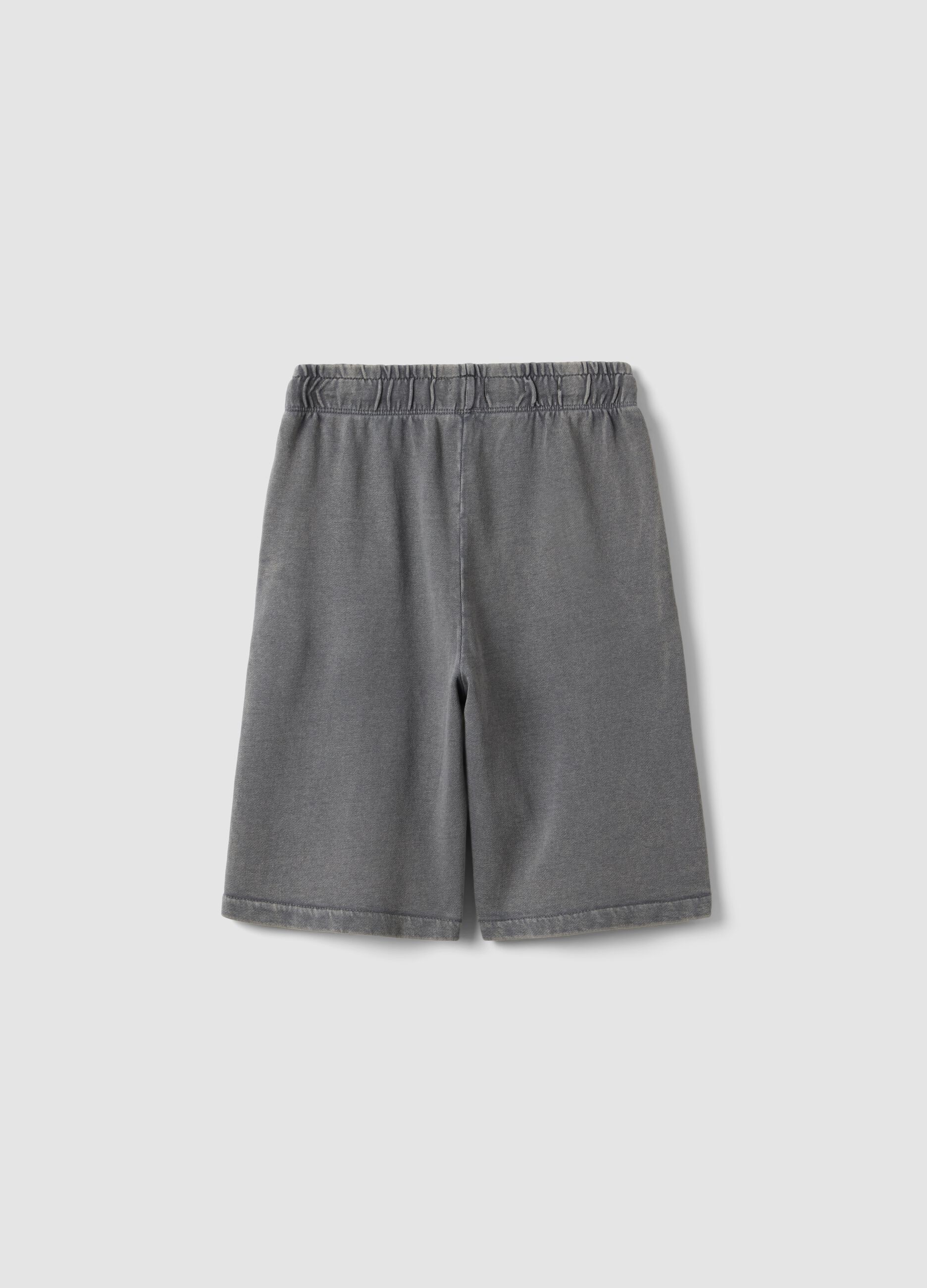 Grey pure cotton comfort fit shorts for boys