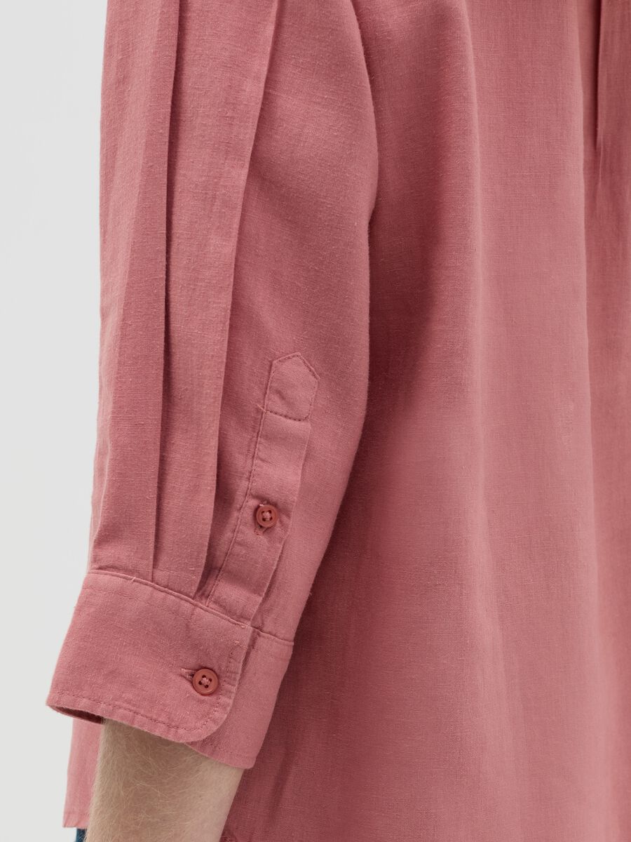 Pink shirt in linen and viscose_2