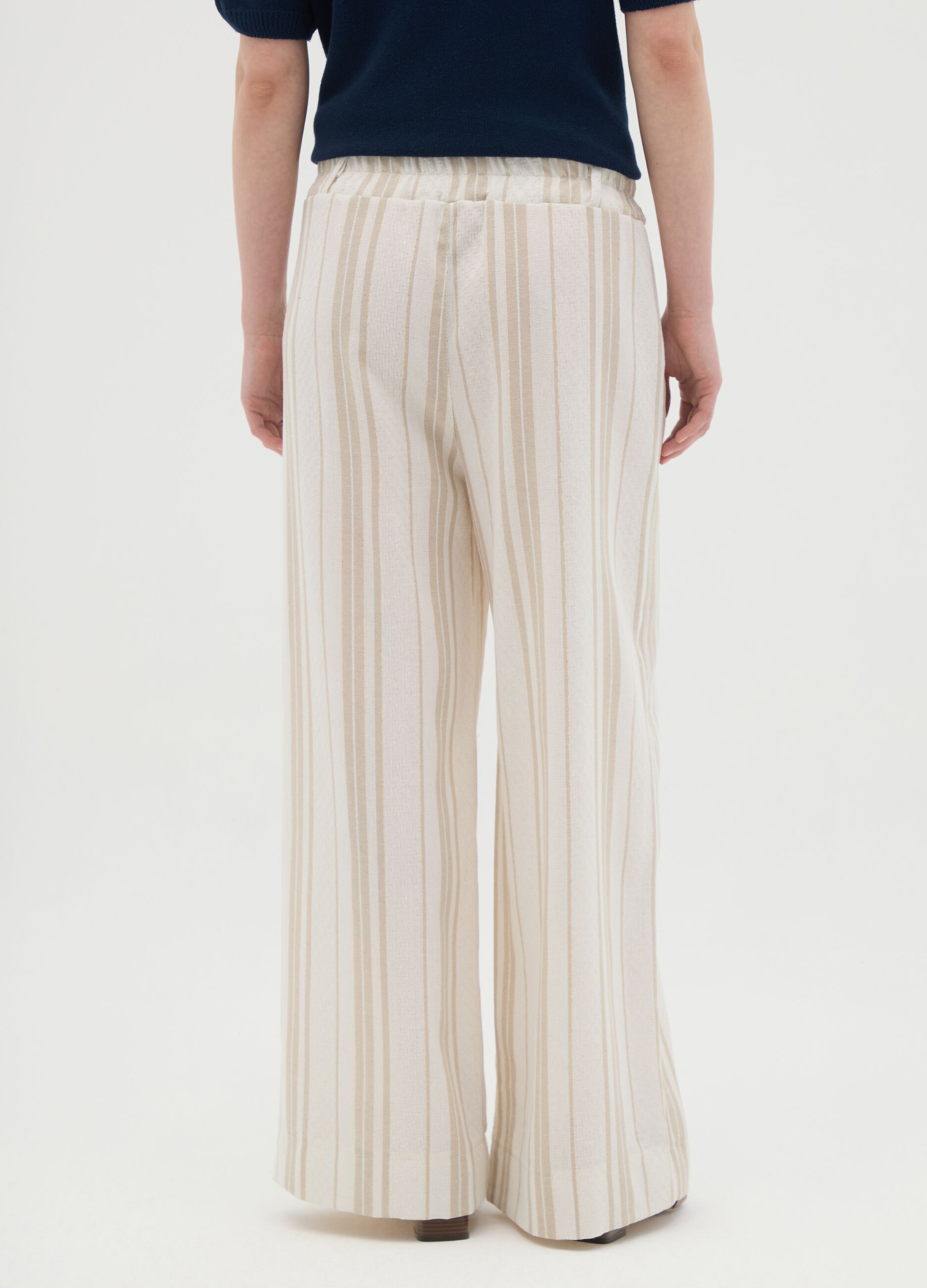 Women's Multicolor Cotton Blend Regular Fit Trousers