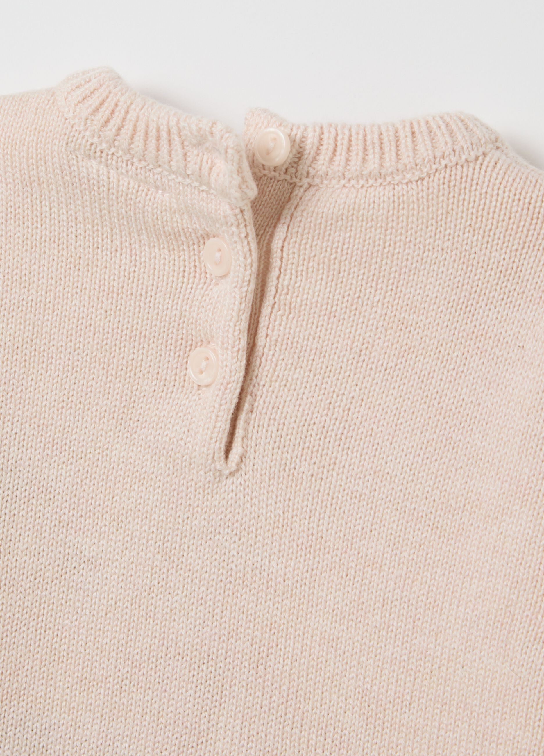 Beige Sweater with Embroidered Panda