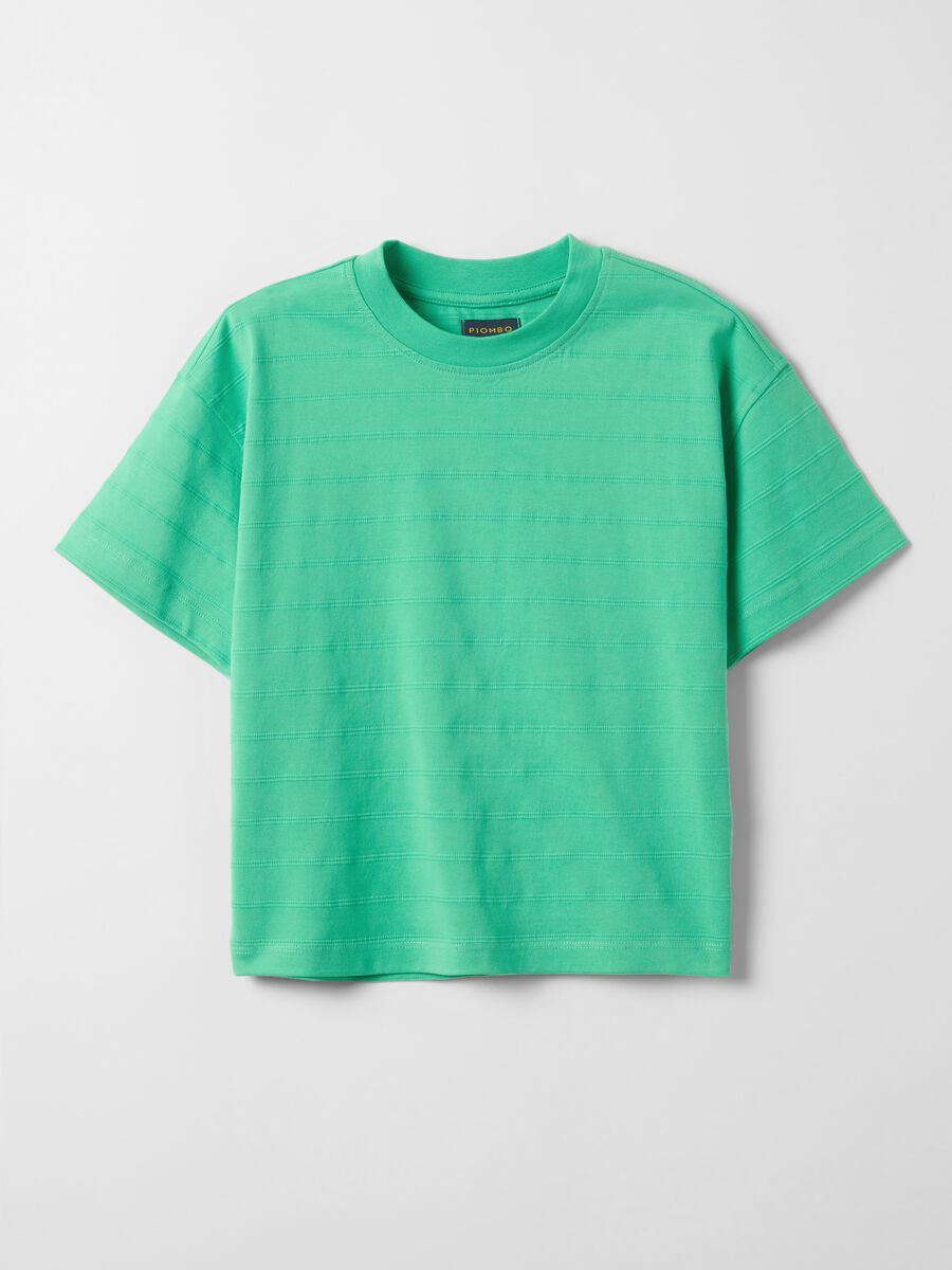T-shirt in puro cotone verde da bambino regular fit_3